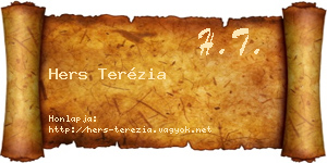 Hers Terézia névjegykártya